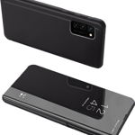 Hurtel Clear View Case futerał etui z klapką Samsung Galaxy A72 czarny, Hurtel