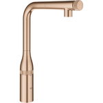 Baterie de bucatarie Grohe Essence Smartcontrol 31615DL0, 3/8'', pipa inalta, tip L, dus, 2 functii, mat, cupru