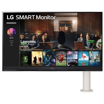 LG Monitor VA LED LG 31.5 32SQ780S-W, Ultra HD (3840 x 2160), HDMI, Pivot, webOS, Boxe, Alb, LG