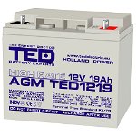 Acumulator AGM VRLA TED TED002815, 12 V, 19 A, TED