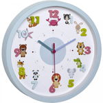 Ceas de perete pentru copii, silentios, cu animale si cifre 3D, Mct Little Animals 6030514, 30,9 X 4,4 X 30,9 cm