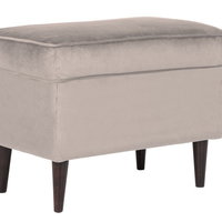 Taburet RON, stofa catifelata bej, 60x40x43 cm