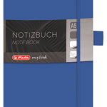 Bloc notes A5 dictando coperta din piele sintetica cu elastic 96 file albastru HERLITZ My Book Classic, HERLITZ