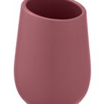 Suport periute si pasta de dinti, Wenko, Badi, 8 x 11 x 8 cm, ceramica, roz, Wenko