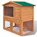 Cușcă de exterior iepuri cușcă adăpost animale mici 3 uși lemn, Casa Practica