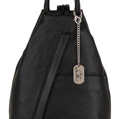 Rucsac din piele cu barete cu fermoar, Anna Morellini