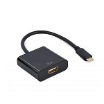 Cablu adaptor, Gembird, A-CM-HDMIF-04, USB Type-C la HDMI, 4K60Hz, Negru