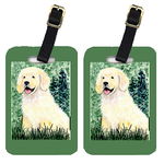 Caroline`s Treasures Carolines Treasures SS8739BT Pereche de 2 Golden Retriever Bagaje Tag-uri Multi Large, 