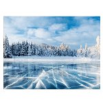 Tablou canvas peisaj iarna lac inghetat, albastru, alb 1227 - Material produs:: Tablou canvas pe panza CU RAMA, Dimensiunea:: 80x120 cm, 