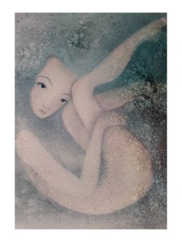 Poster Adancime, in nuante de crem si gri, Lena Brauner, 50 x 70 cm, Léna Brauner