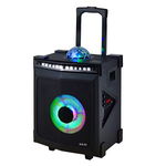 Boxa Portabila Akai , Discoball Rgb , Radio Fm , Conectivitate Bluettoth / Usb / Aux ,20 Hz - 20 Khz , Pmpo 400w, Karaoke, Negru, AKAI