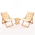 Set masă și scaune de grădină (3 bucăți) MY005, Maro, 40x40x40 cm, Meya Dekor