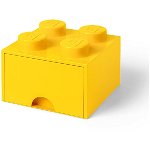 LEGO Cutii depozitare: Cutie depozitare LEGO 2x2 cu sertar, galben, LEGO
