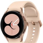 Galaxy Watch 4, 40 mm, roz-auriu, curea silicon roz, Wi-Fi, Bluetooth, GPS, NFC, rezistent la apa, Samsung