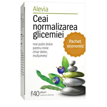 Ceai normalizarea glicemiei 40 plicuri, Alevia