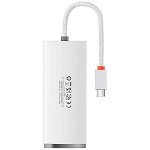 HUB Baseus Lite WKQX030302, Cablu USB Type-C, 0.25m, alb