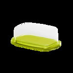 Recipient pentru unt plastic baza verde si capac transparent Rotho Fresh 18X9.5X6.9 cm, Rotho