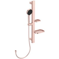 Set de dus Ideal Standard Alu+ cu bara 60 cm, para dus 2 functii si furtun, rose mat, Ideal Standard