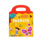 Carte Puzzle cu 34 stickere reutilizabile, Insecte, toy