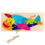 Puzzle lemn color - Avion, 