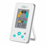 Termometru/Higrometru digital BBLUV, 2 in 1, Igro, Cu ceas si alarma, Ecran LCD, Pe baza de baterii AAA, White