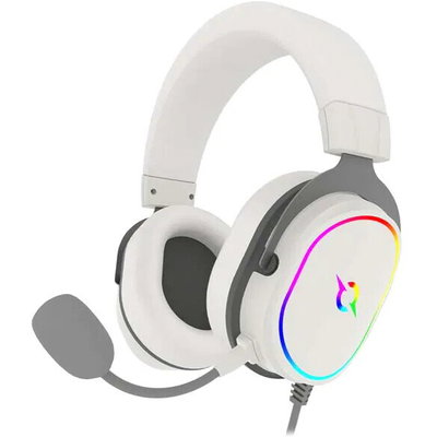 Căști Gaming Wired ALTAIR 7.1 RGB, AQIRYS, Sunet Surround Virtual 7.1, USB 2.0, Difuzoare 50 mm, Microfon TeamSpeak, RGB, Alb