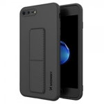 Husa Spate Wozinsky Compatibila Cu iPhone 7 Plus / 8 Plus, Cu Stand Metalic Pe Spate, Protectie La Camera - Neagra, Wozinsky
