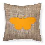 Caroline`s Treasures Butterfly Burlap și Orange Canvas Fabric decorative perna BB1052 Multi 18H x18W, 