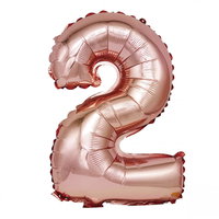 Balon aniversar Maxee, cifra 2, rose, 40 cm