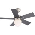 Ventilator cu lustra, 1xE27, 60W, reversibil, 3 viteze, palete MDF cu 2 fete, MARVA, Globo