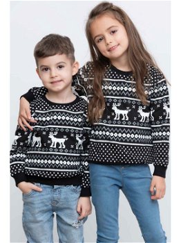 Haine de Craciun Bluza de Craciun Copii cu Maneca Lunga si 70 % bumbac model Carols negru