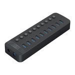 Hub USB Orico CT2U3-10AB-BK, 10 port-uri USB 3.0 cu buton ON/OFF, cablu 100 cm