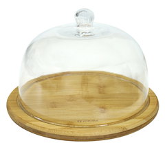 Platou servire branzeturi, 24 cm, cu capac din sticla - Zokura, Zokura