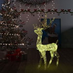 vidaXL Коледна украса елен, акрил, 140 LED, 120 см, топло бяло, vidaXL