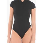 Wolford Amina Muaddi Drop Shoulder Stretch Body With Zip On The Back Black