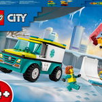 LEGO City - Ambulanta de urgenta si practicant de snow-boarding 60403, 79 piese LEGO City - Ambulanta de urgenta si practicant de snow-boarding 60403, 79 piese