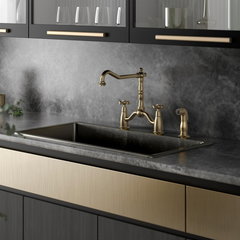 Baterie stativa, spalator, pipa extractibila, bronz periat, FDesign Lacrima, FDesign Baterie stativa, spalator, pipa extractibila, bronz periat, FDesign Lacrima, FDesign