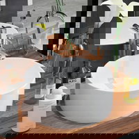 Chiuvetă de baie din ceramică, rotundă, 40 x 15 cm, alb