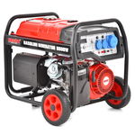 Generator de curent monofazat HECHT GG 6500, motor benzina, 4 timpi, 389 CC, 5 kW, max 5.5 kW, cu roti si maner, HECHT