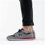 New Balance, Pantofi sport de piele intoarsa cu insertii de plasa 393, Gri inchis/Bleumarin, 8.5