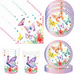 Set de vesela pentru petrecere Mezhen, hartie, multicolor, 28 piese, 