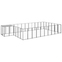 Gossi padoc pentru caini, negru, 19,36 m2, otel, Gossi
