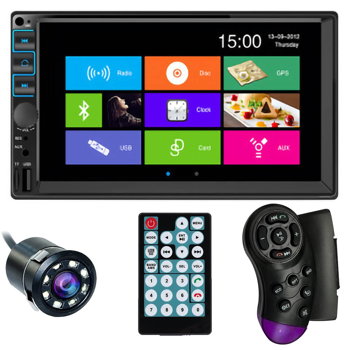 MP5 Player Techstar® 7054, 2DIN, Camera Marsarier, Ecran HD Touch 7", Comenzi Volan, Telecomanda, MirrorLink, Bluetooth 4.2