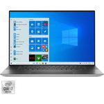 Laptop ultraportabil Dell XPS 17 9700 cu procesor Intel Core i7-10875H pana 5.10, 17", UHD+, Touch, 16GB, 1TB SSD, NVIDIA GeForce RTX 2060 6GB, Windows 10 Pro, Platinum Silver