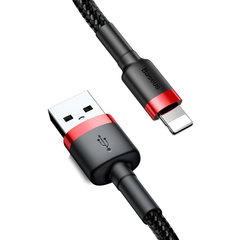Cablu USB Lightning Baseus Cafule 1.5A 2m (negru/roșu)