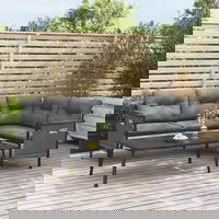 Canapea coltar de gradina vidaXL, antracit, otel si textilena, 20 kg