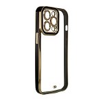 Husa de protectie telefon Hurtel pentru Apple iPhone 13 Pro Max, Fashion Gold Frame, Plastic, Negru