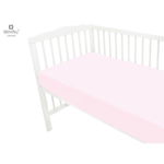 MimiNu - Cearceaf Jerse cu elastic, Pentru patut de dimensiunea 120X60 cm, Material certificat Oeko Tex Standard 100, Light Pink