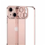 Husa Apple iPhone 13, EVNC,  Electroplate Transparent,  margini roz