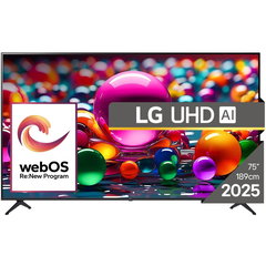 Televizor Smart 189 cm 75" 4K LG UltraHD Negru 190 5x107 5cm 60 Hz
